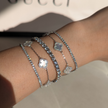 Conjunto de pulseras de trébol de plata