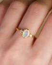 Opal Three Stone Ring in 18k Gold Vermeil