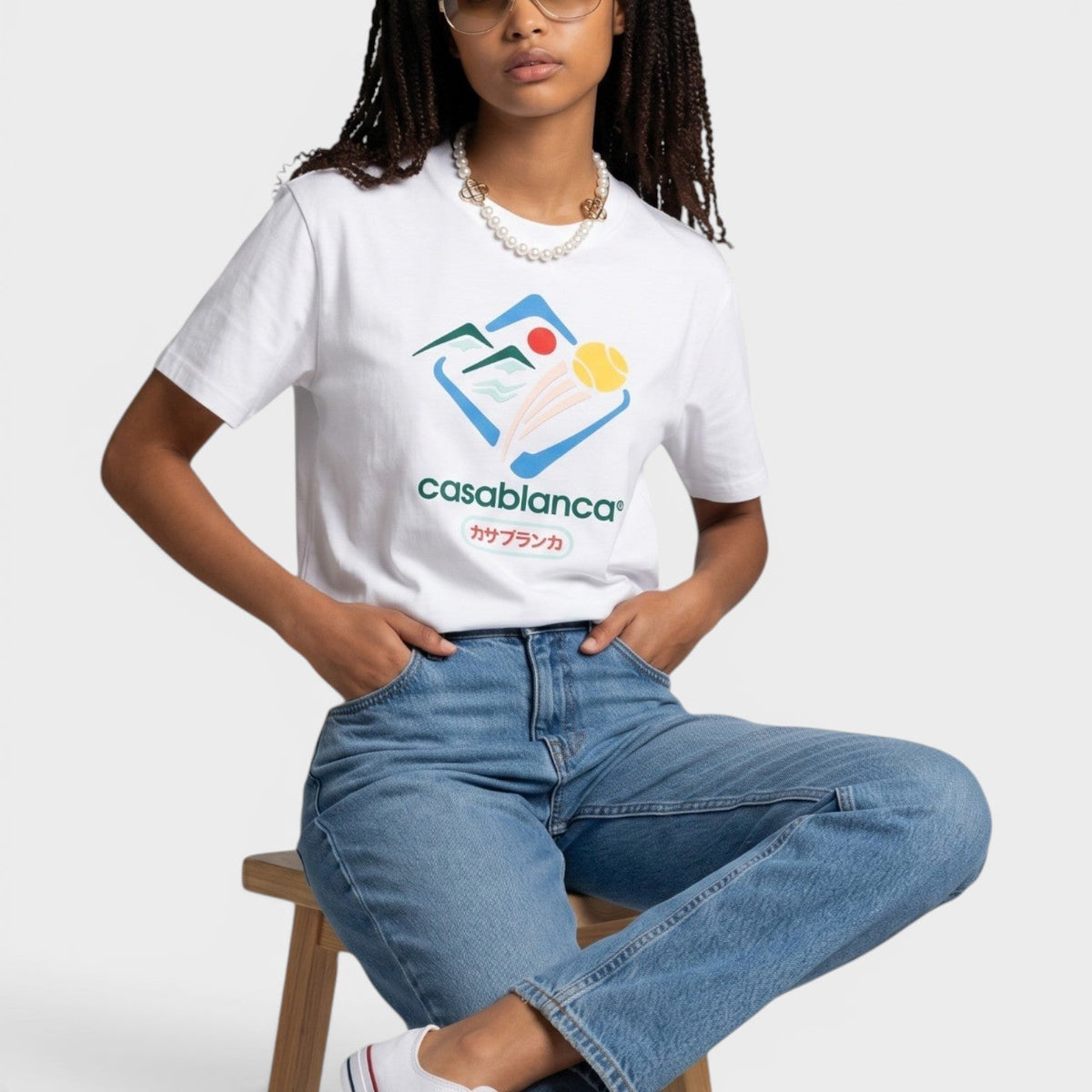 Montagne Sportif Fitted T-Shirt White