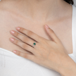Anello con topazio verde e tormalina verde in argento sterling