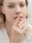 Lavender Amethyst Emerald Cut Ring in 18k Gold Vermeil