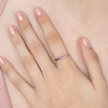 Anillo de eternidad de turmalina rosa ombré en plata de ley