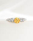 Citrien Vijf Steens Ring in Sterling Zilver