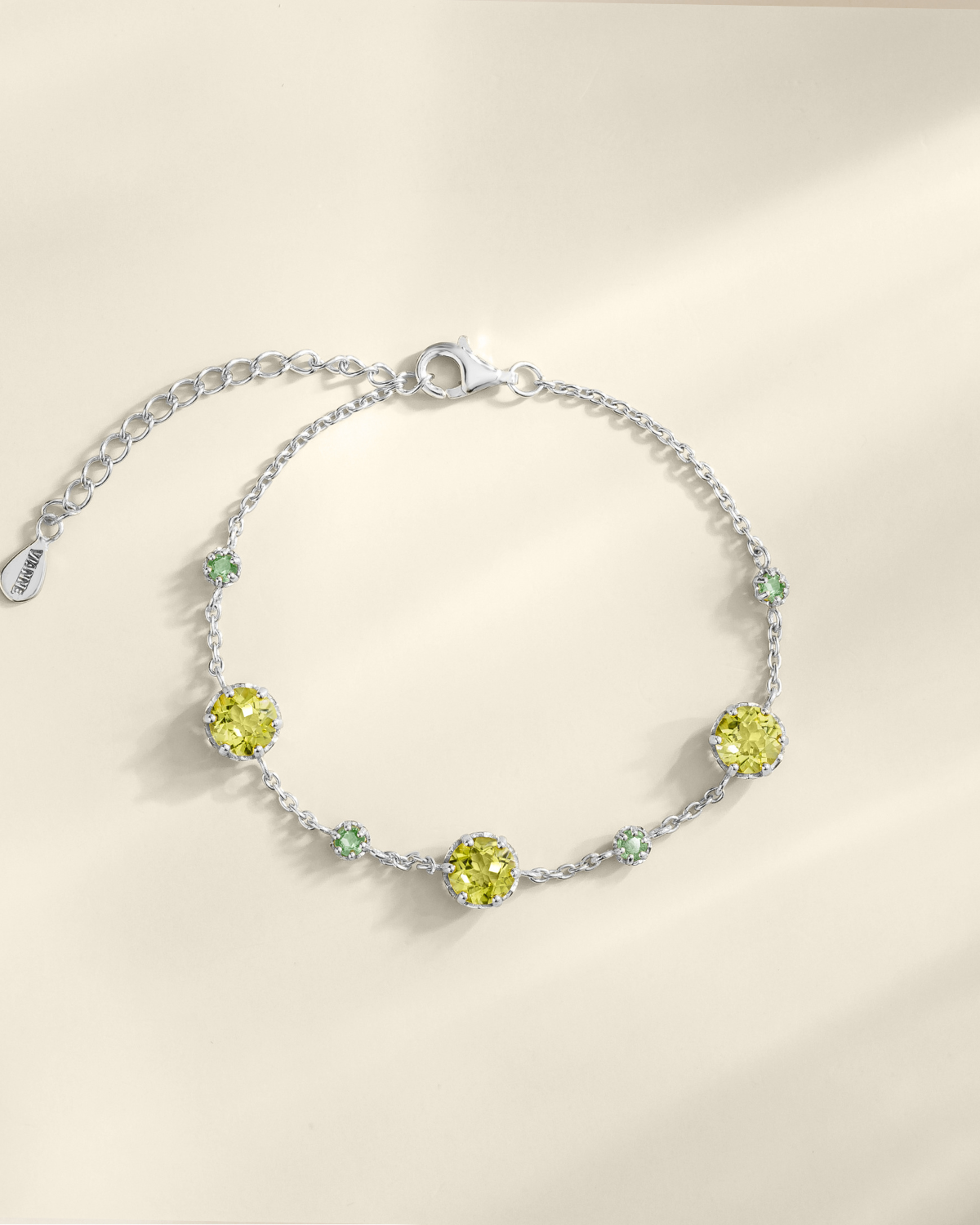 Sieradenset met smaragd en peridot in sterling zilver