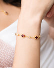 Garnet Bracelet and Earrings Set in 18k Gold Vermeil