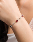 Garnet Bracelet and Earrings Set in Sterling Silver