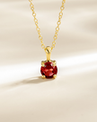 Garnet Solitaire Pendant Necklace in 18k Gold Vermeil