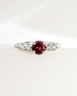 Granaat Vijfsteen Ring in Sterling Zilver