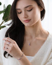 Halsband och örhängen med lavendelametist i sterlingsilver