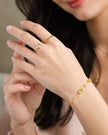 Pulsera de peridoto en vermeil de oro de 18k