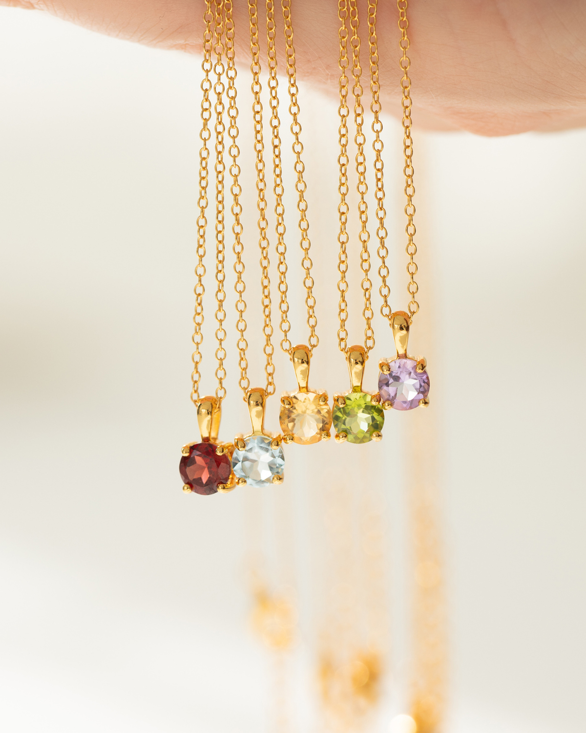 Lavender Amethyst Solitaire Pendant Necklace in 18k Gold Vermeil