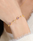 Amethyst Bracelet and Earrings Set in 18k Gold Vermeil