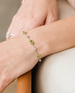 Peridot Bracelet and Earrings Set in Sterling Silver