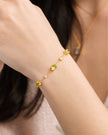 Peridot Bracelet and Earrings Set in 18k Gold Vermeil