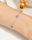 Pink Sapphire & Amethyst Bracelet in Sterling Silver