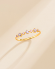 Pink Sapphire & Amethyst Stackable Half Eternity Band in 18k Gold Vermeil
