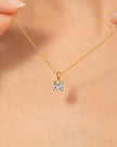 Conjunto de joyas de topacio azul para uso diario con baño de oro de 18k
