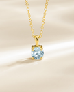 Conjunto de joyas de topacio azul para uso diario con baño de oro de 18k
