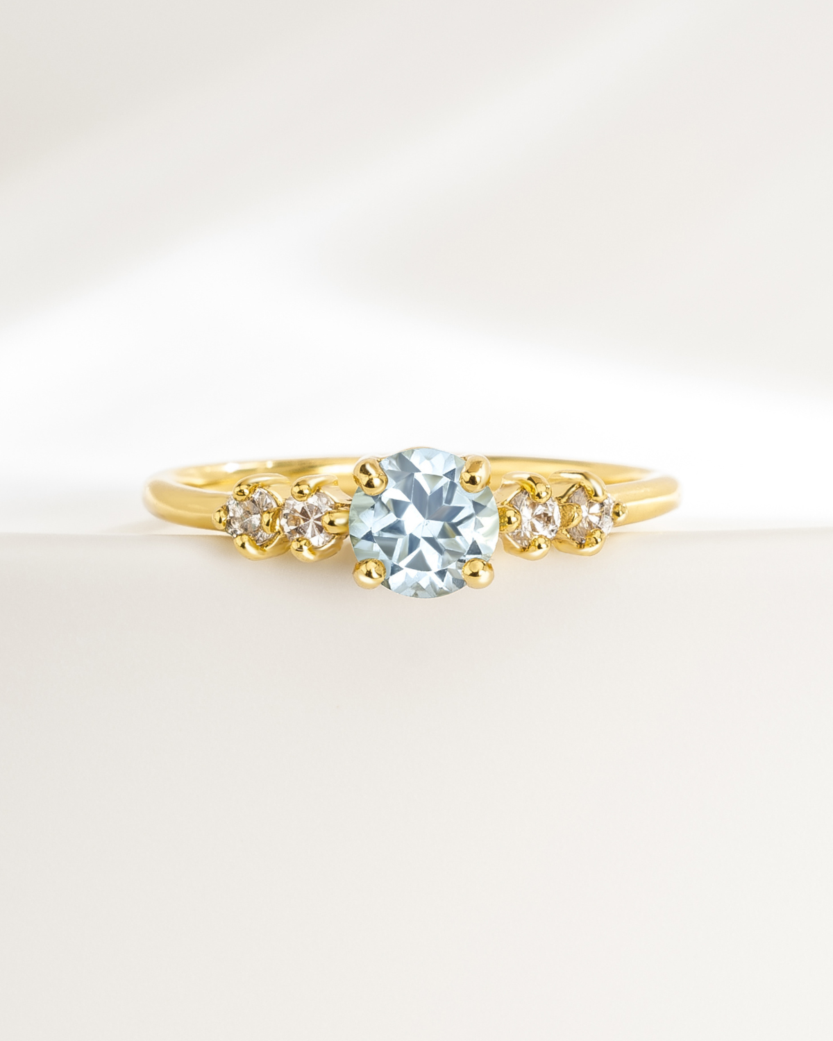 Conjunto de joyas de topacio azul para uso diario con baño de oro de 18k