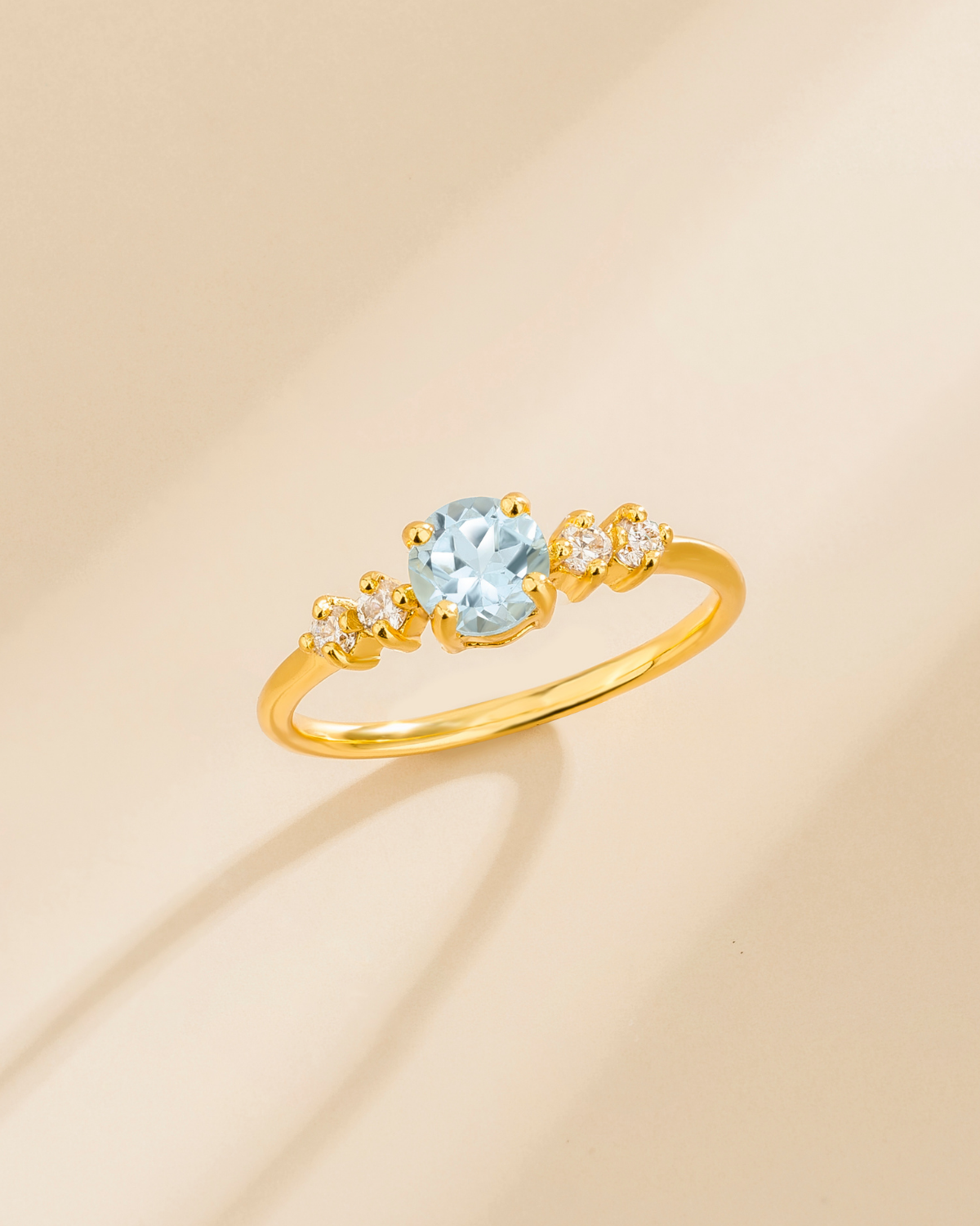 Conjunto de joyas de topacio azul para uso diario con baño de oro de 18k