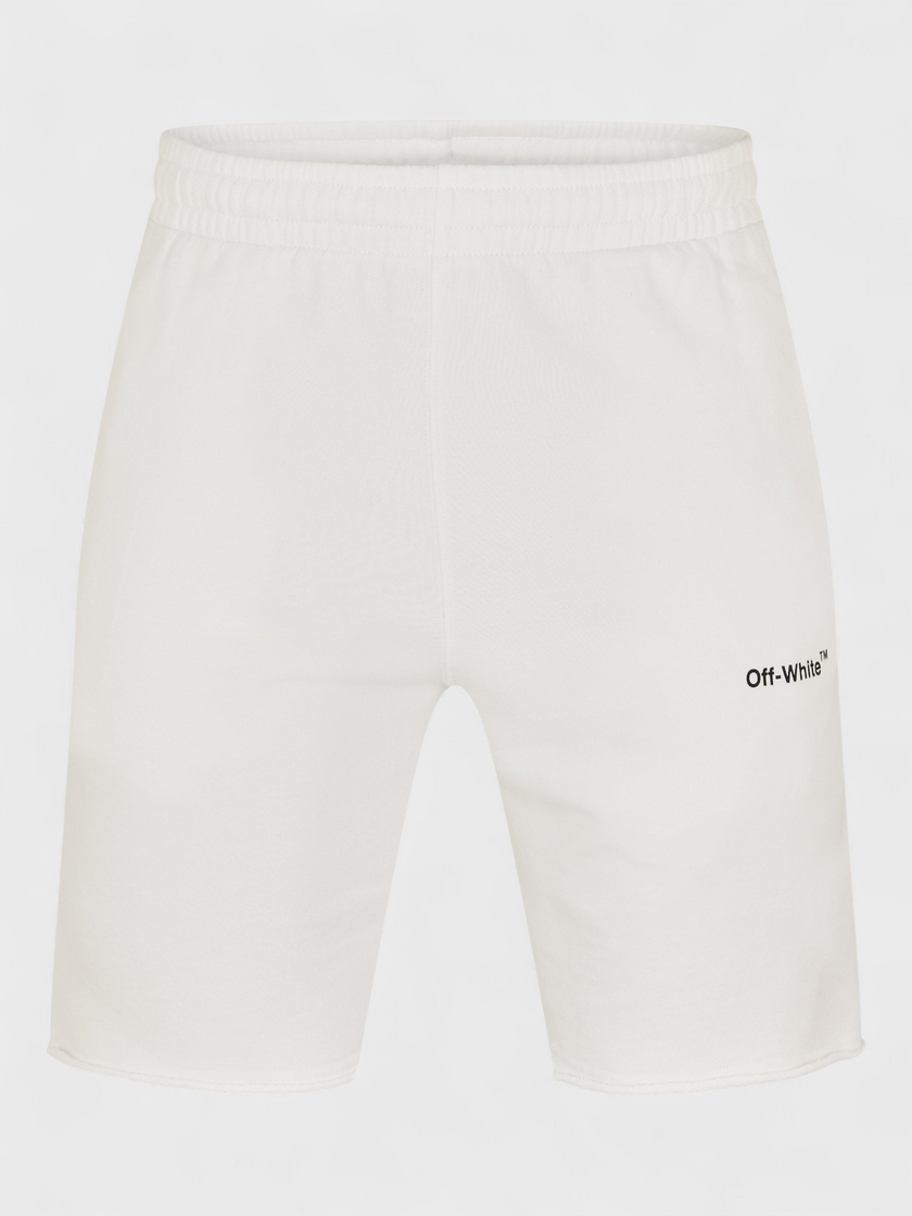 Wave Diagonal Sweatshorts White