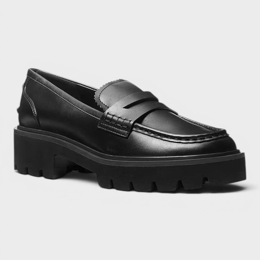 Holland Lug Loafer Faux Leather Black
