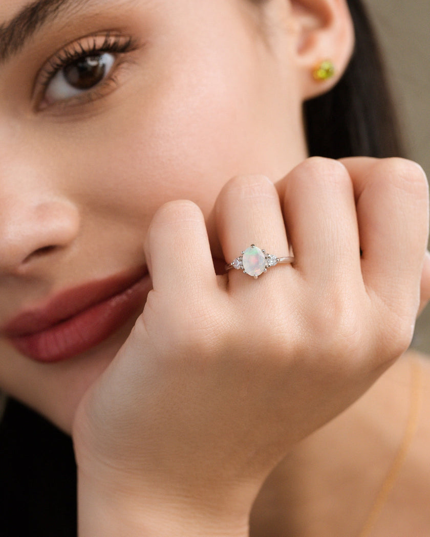 Opal Ring in Sterling Silver