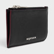Logo Sling Zip Card Case Leather Black