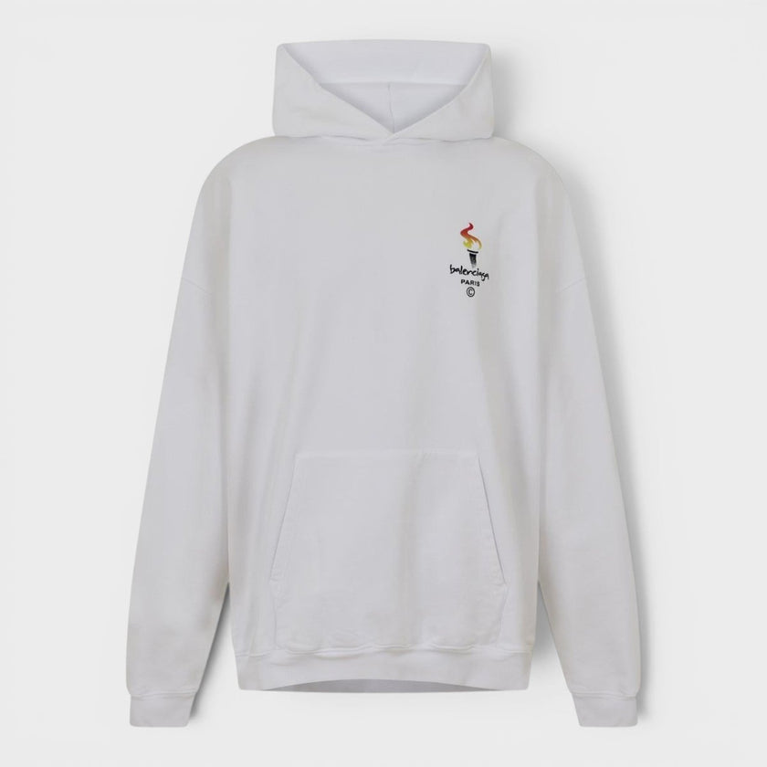 Paris Olympics Oversized Hoodie White