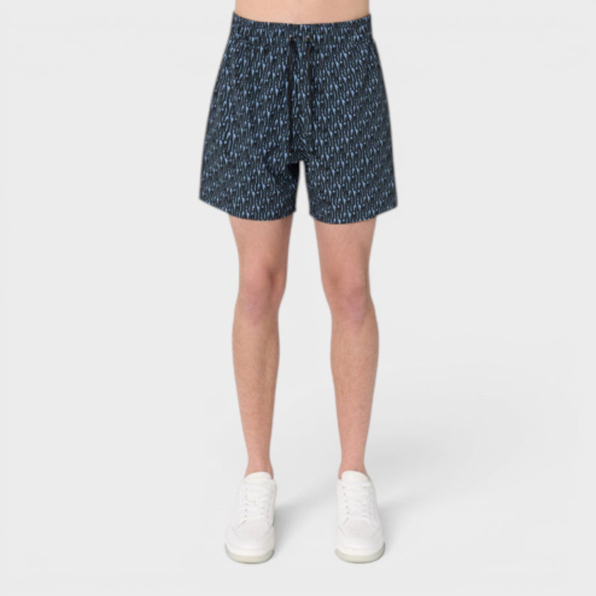 All Over Print Swimtrunk Dusty Blue