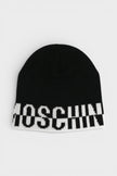 Moschino Logo Beanie Black White