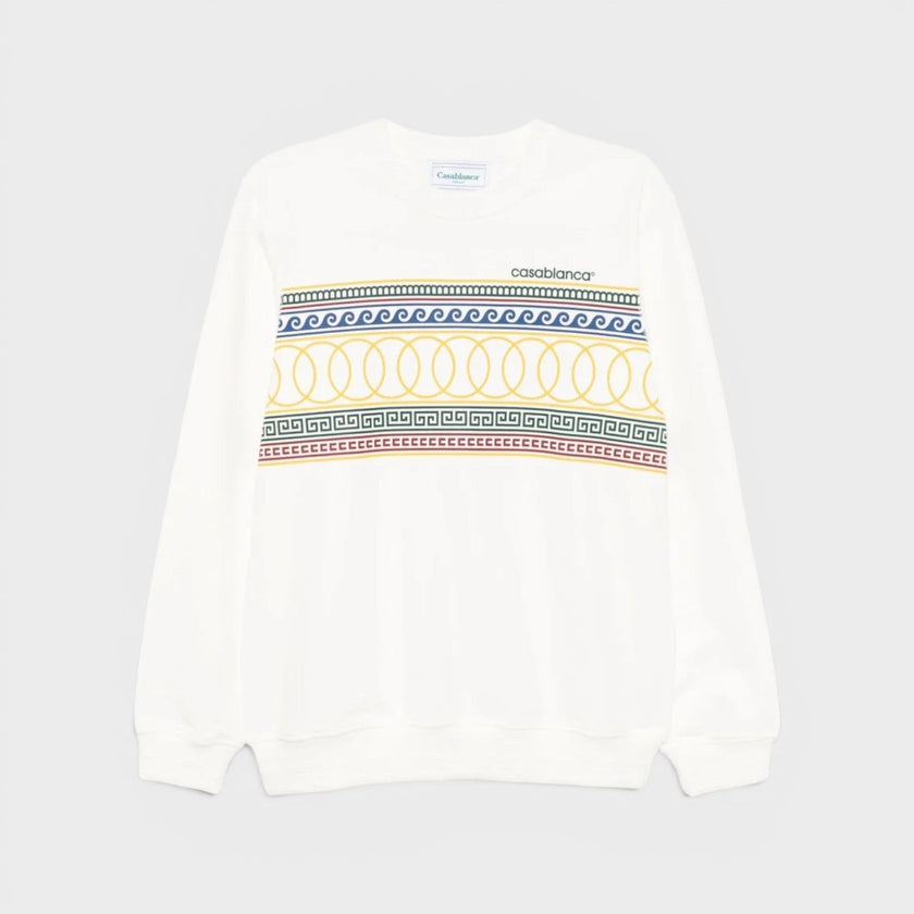 Les Anneaux Olympic Rings Screen Print Sweatshirt White
