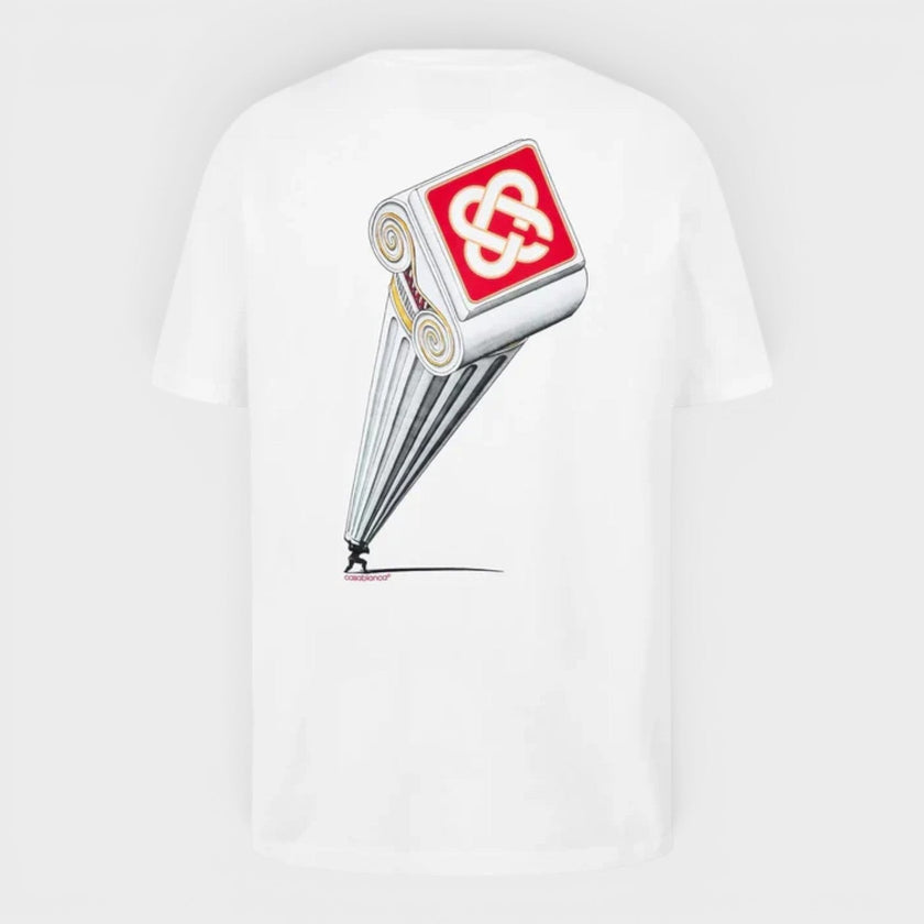 Leaning Column Printed T-Shirt White