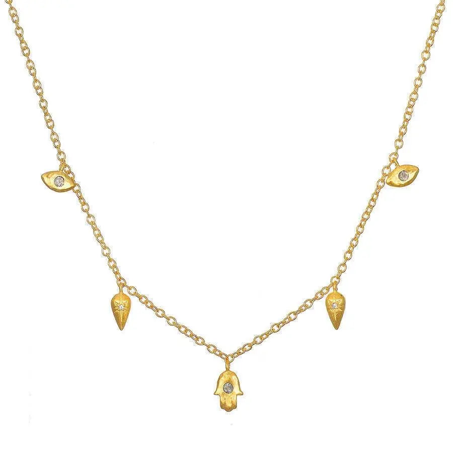 Aara Luxe 18k Gold Plated Hamsa Necklace