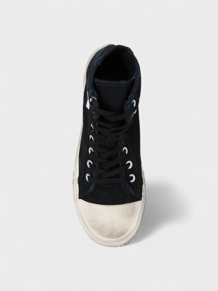 Balenciaga Paris High Destroyed Black White