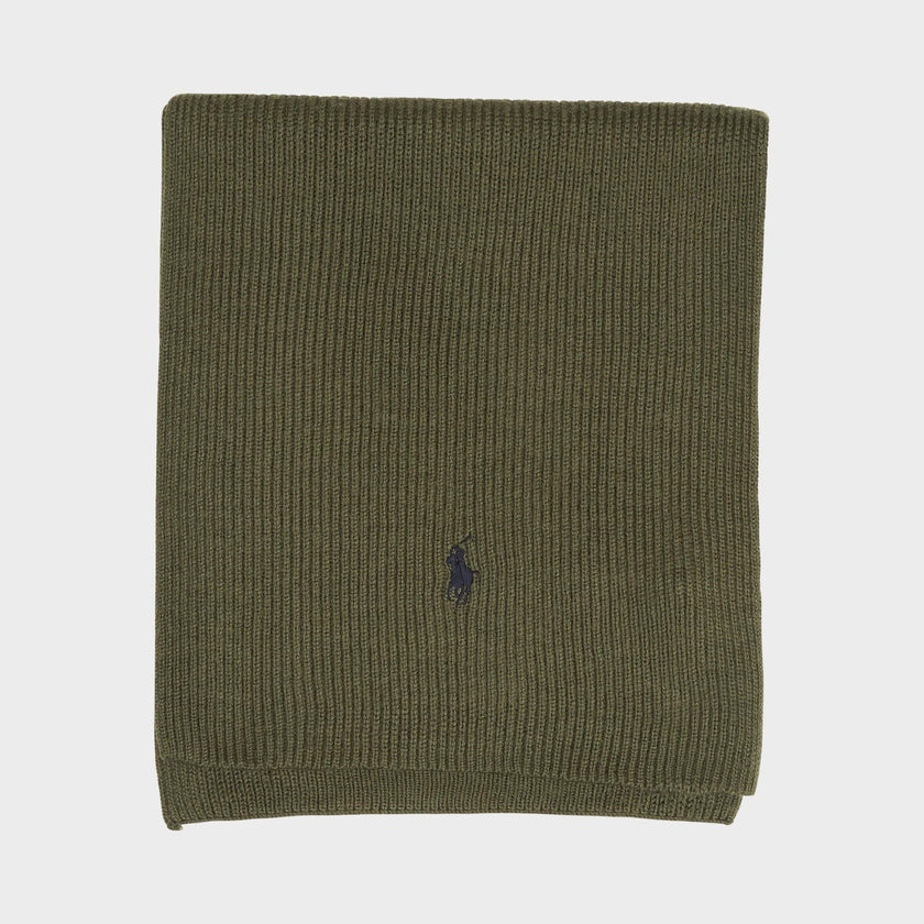 Signature Pony Wool Scarf Army Olive Heather