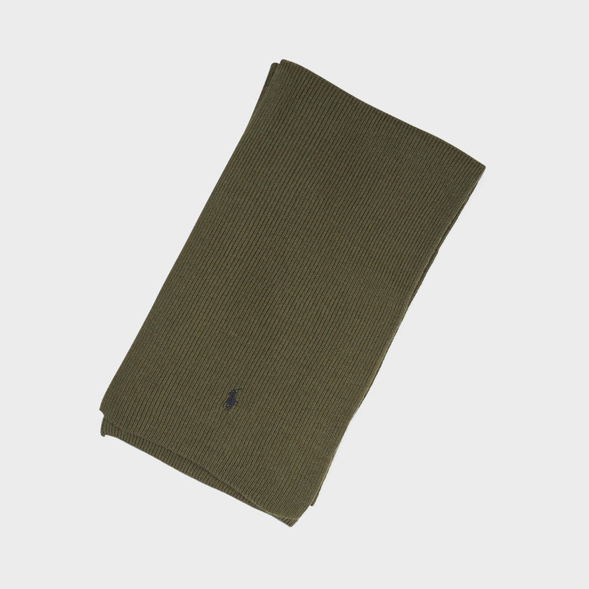 Signature Pony Wool Scarf Army Olive Heather