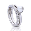 Diamonfire Shell Pearl and Zirconia Ring