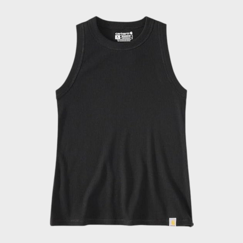Fiber Series Fitted Ribbed Tank Black