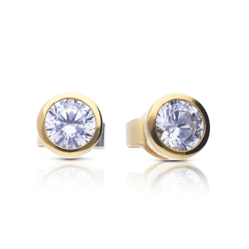 Diamonfire Bezel Set Solitaire Stud Earrings