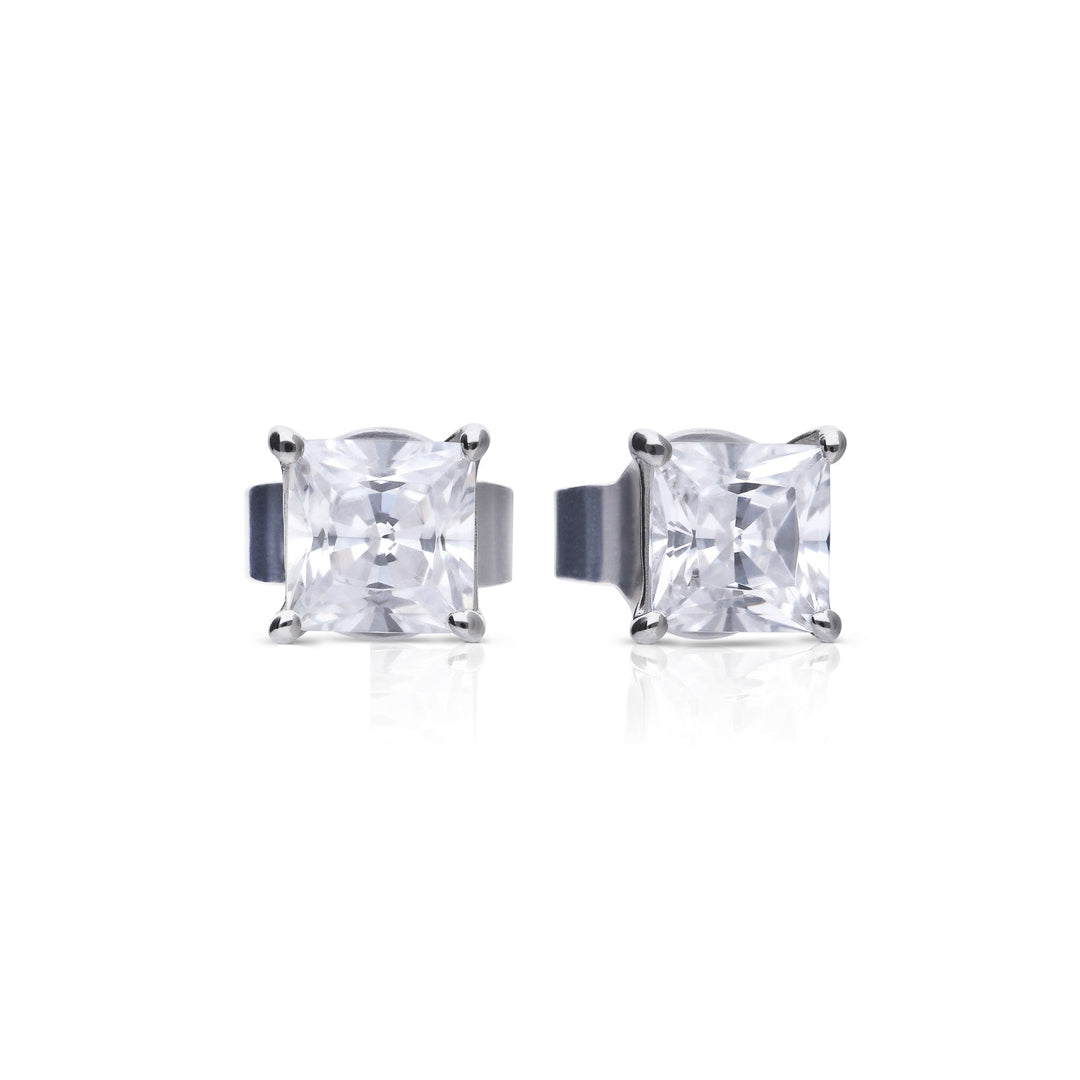 Diamonfire Princess Cut Zirconia Stud Earrings