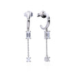 Diamonfire 3/4 Hoop Earrings with Zirconia Chain Drop