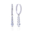 Diamonfire Graduating Stones Drop Hoop Earrings