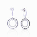 Diamonfire 3/4 Hoop Earrings with Pave and Plain Circles