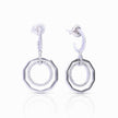Diamonfire 3/4 Hoop Earrings with Pave and Plain Circles