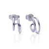 Diamonfire Plain Double Loop Stud Earrings