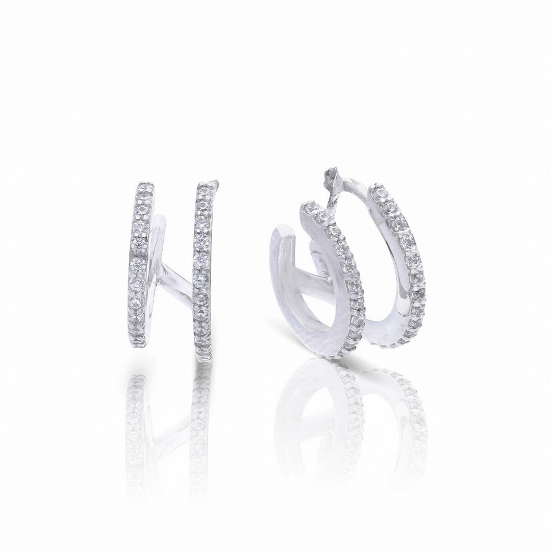 Diamonfire Double Row Hoop Earrings