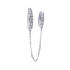 Diamonfire Double Hoop Earring with Chain Connector