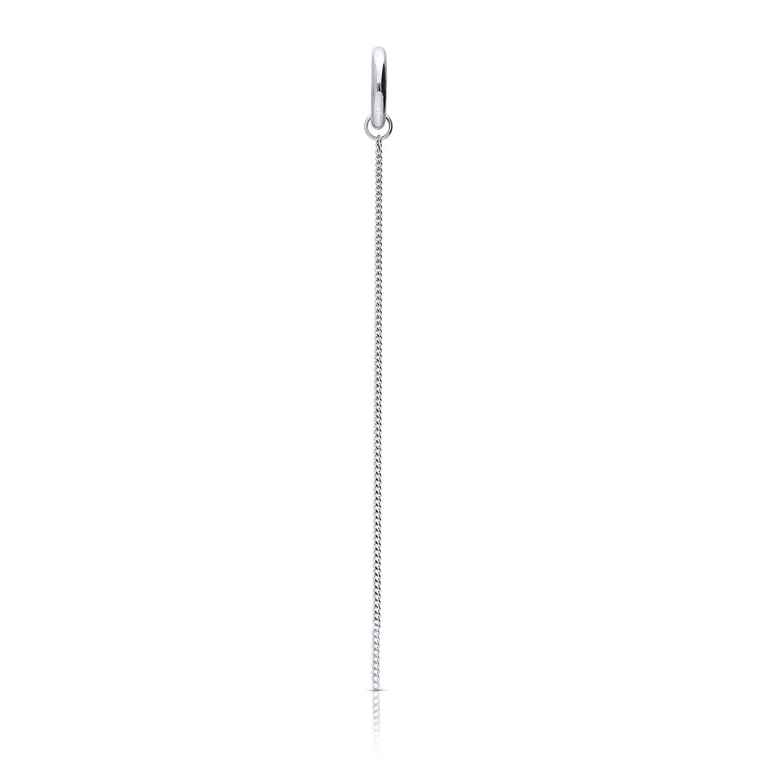 Diamonfire Single Plain Hoop Earring with Chain Drop