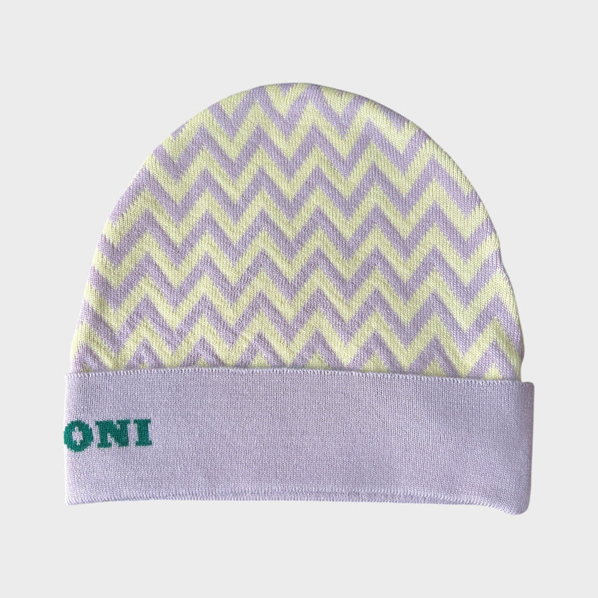 Multicolour Wool Zig Zag Beanie Hat